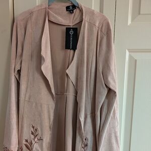 Suede Coat with Embroidery